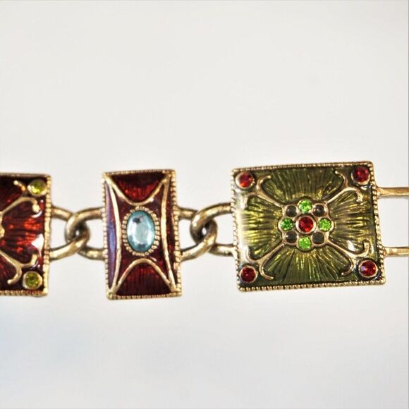 VNT Broken Liz Claiborne Bracelet Enamel Cabochons Parts Repairs Jewelry Making - Picture 4 of 8